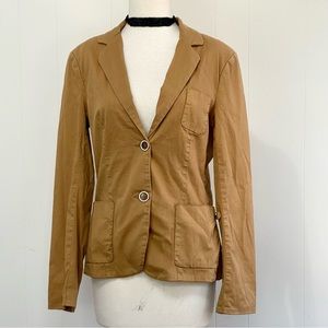 MET Chino & FRIENDS Alina Blazer L Jacket Tan New Italy European Fashion New NWT